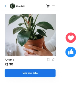 Exemplo de anúncio de loja virtual sendo compartilhado via Facebook
