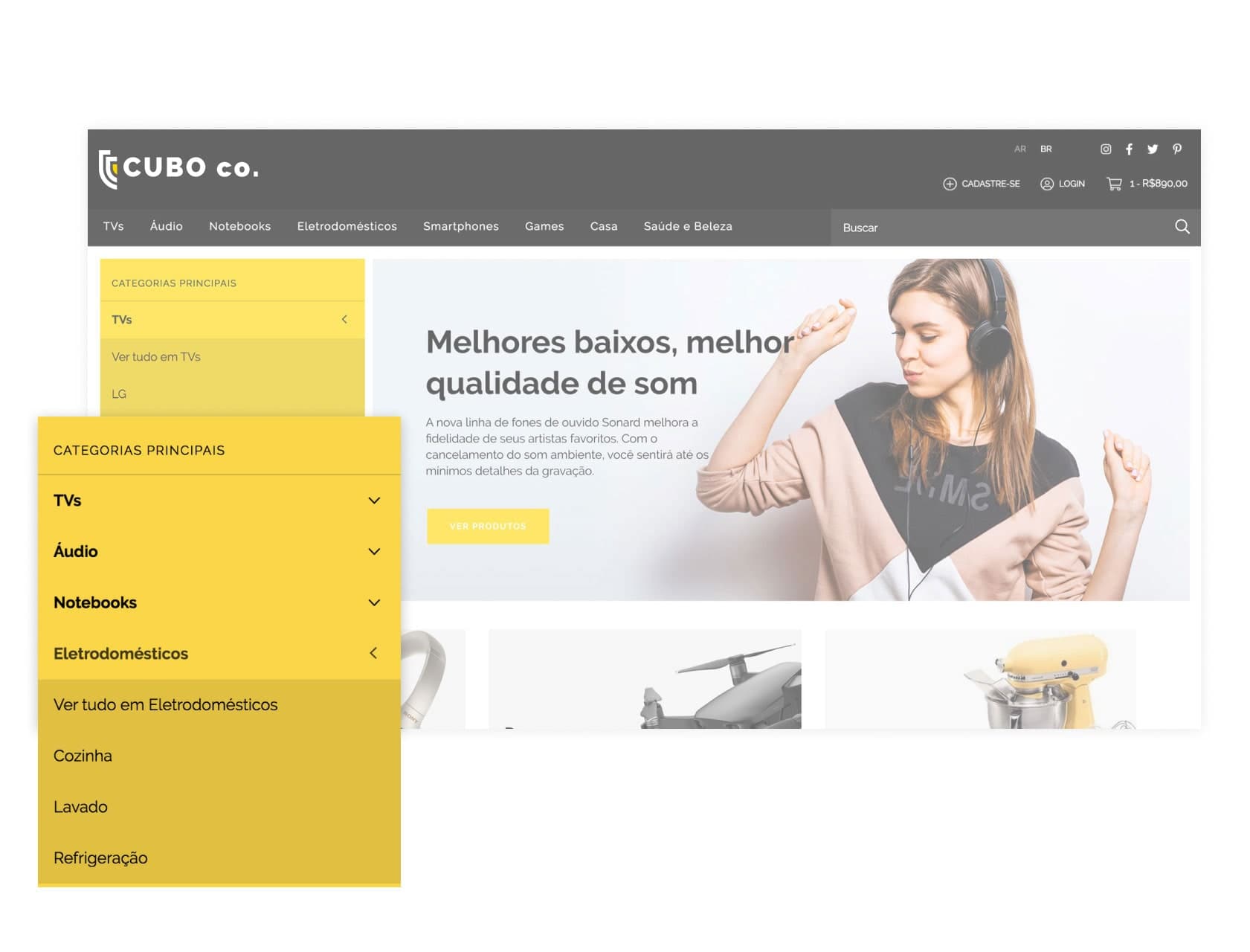 Navegue suas categorias em destaque