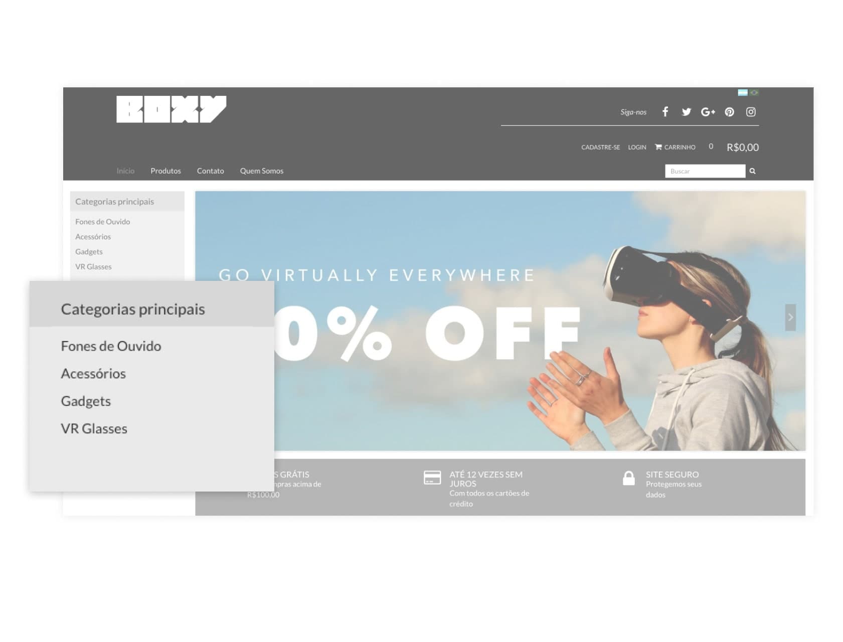 Navegue suas categorias em destaque