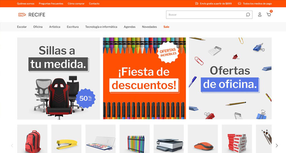 Plantilla de Tiendanube Recife.