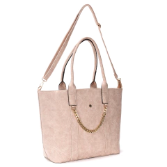 Cartera Morral Con Cadena 33X50X15 Beige 31084 - lacentralmarroquinera