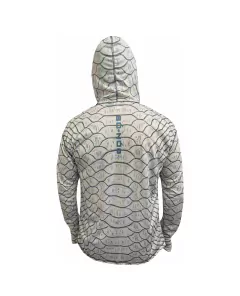 Remera Pesca Só-nós Upf+uv Proteccion Con Capucha Y Puño escamas blanca - comprar online