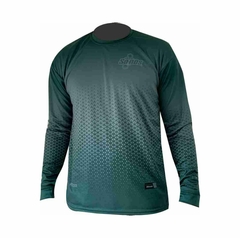 REMERA PESCA UPF + UV Protección verde