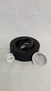 Semi Embutido Redondo Negro Con Dicro Led Dimerizable Lf