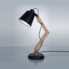 Lampara De Escritorio Madera Articulable Pantalla Negra Gg