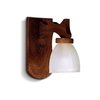 Aplique De Pared 1 Luz Madera Y Vidrio Satinado Cx