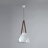 Colgante 1 Luz Metálico Con Sugeción De Cuero 38cm