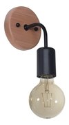 Aplique 1 Luz Madera Lenga Con Metal Negro Cx