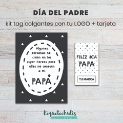 Tags Etiquetas colgantes Día del Padre con tu marca o logo emprendedor y tarjeta