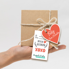 Etiquetas tags imprimibles San Valentín con tu logo emprendedor Hygee Nórdico - comprar online