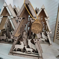 Arbol navideño 3D con logo grabado laser