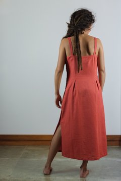 Vestido com botão lateral - loja online