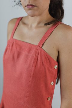 Vestido com botão lateral - comprar online