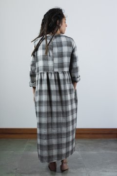 Vestido basicão franzido - Roupas femininas de linho | Loja Jane Oliveira