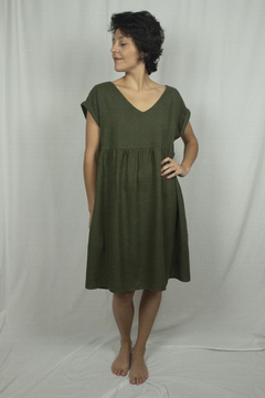 Vestido curto franzido