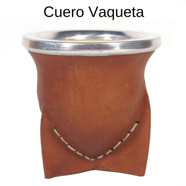 Mate Camionero Forrado En Cuero Vaqueta