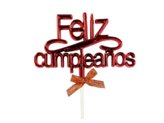 Topper para torta Feliz Cumpleaños