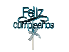 Topper para torta Feliz Cumpleaños