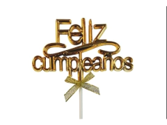 Topper para torta "Feliz Cumpleaños"