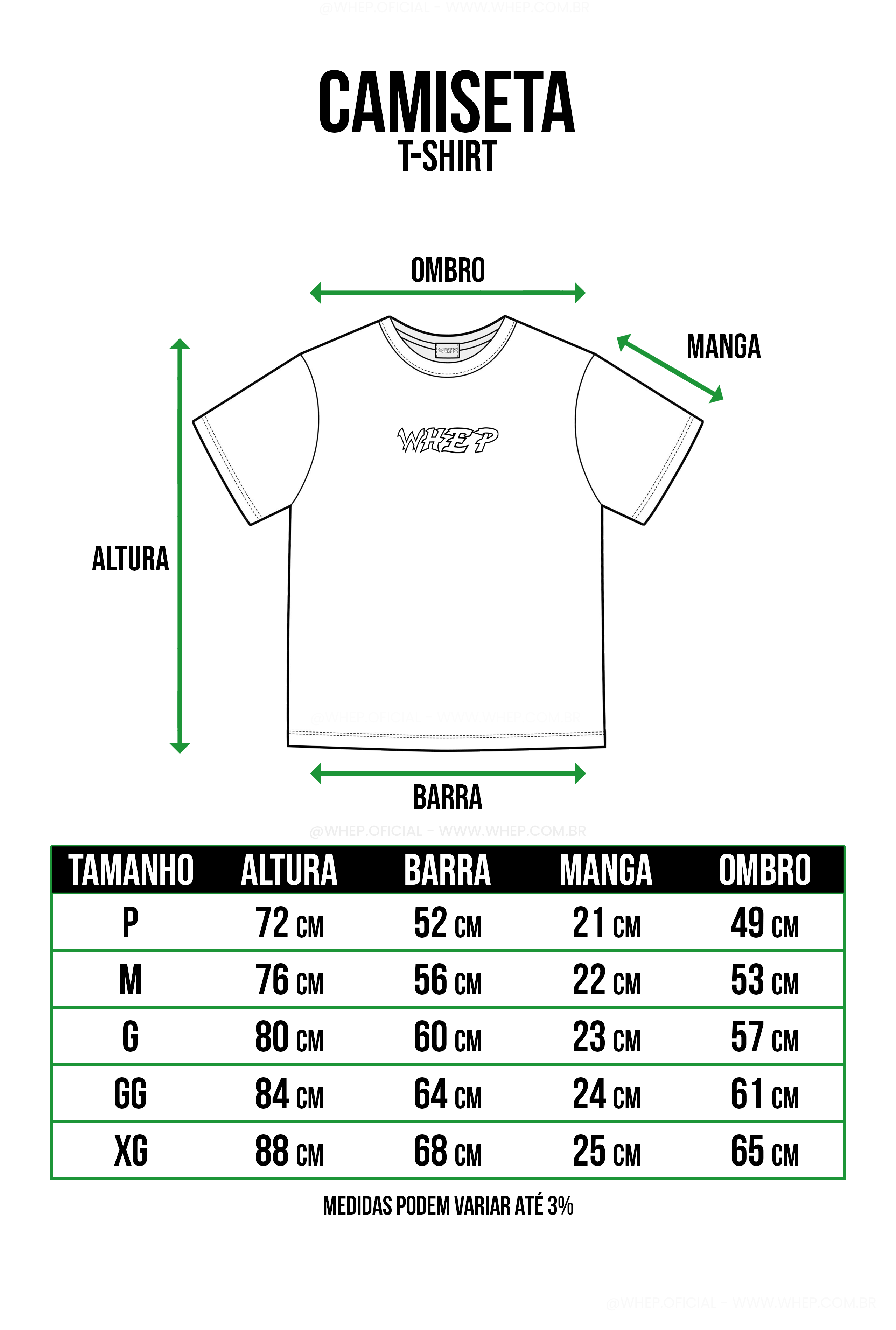 Guia de medidas WHEP para camiseta streetwear, roupas streetwear, streetwear, marca streetwear tamanhos, marca moda urbana medidas - Encontre o tamanho perfeito para suas camisetas de moda urbana e desfrute do melhor ajuste com estilo e conforto.