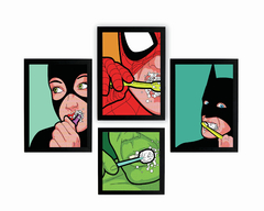 Quadros Super Heróis Escovando os Dentes na internet