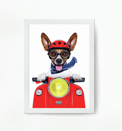 Quadro Cãozinho na moto - comprar online
