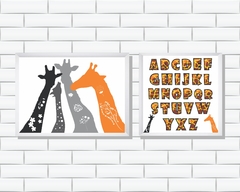 Quadros Infantis Girafas e Alfabeto - comprar online