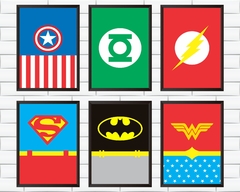 Quadros Super Heróis Símbolos - loja online