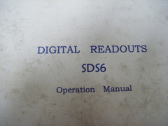 Manual Digital Readouts Sds6 Operação -- 0213