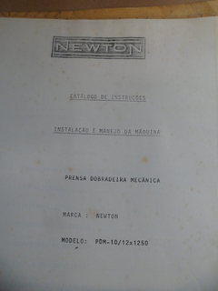 Manual De Instruções Prensa Dobradeira Newton / Por -- 0605 na internet