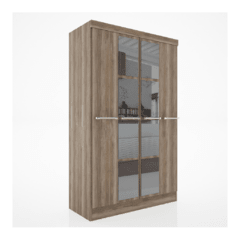 ROPERO (DELOS) DL-352EN 4 PTS 2 CAJ. 8 ESPEJO 205x125x52