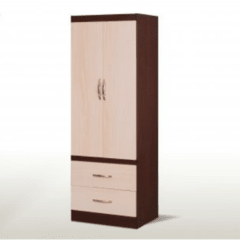 ROPERO (ZOZZOLI) FORTALEZA 2PTAS 2CAJONES 1805x625x470mm Chocolate-Maple