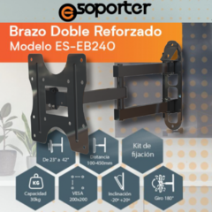 SOPORTE PARED ESOPORTER ES-EB240/ES-LCB240 (23" A 42") C/INCL. BRAZO DOBLE