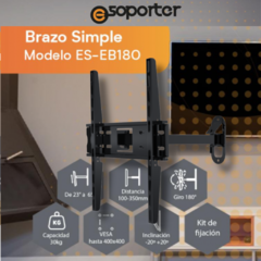 SOPORTE PARED ES-LCB180 BRAZO SIMPLE 23´ A 65´