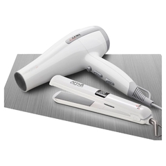 SECADOR DE CABELLO SCIROCCO + PLANCHITA ATTIVA TITANIUM ION SET (GA.MA) TITANIUM