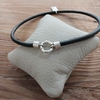 Collar de Cuero con Toma Argolla de Plata 925