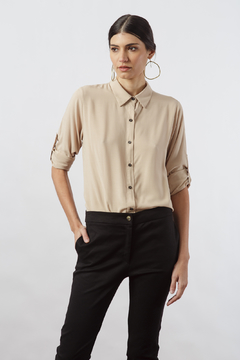 CAMISA CON CHARRETERA VOILE (24023) - ARYE