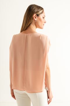 BLUSA CON TABLAS CREPPE (24503) - comprar online
