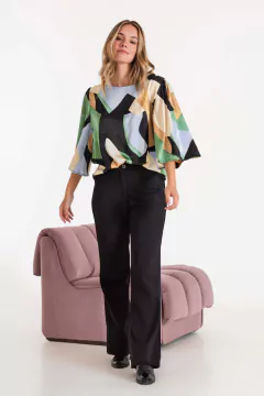 AT 26010 BLUSA SATEN ESTAMPADO