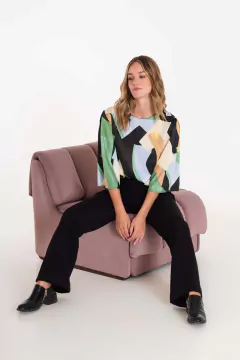 AT 26010 BLUSA SATEN ESTAMPADO - comprar online