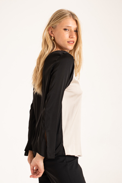 20059 BLUSA SATEN COMBINADA CON PUNTILLA - ARYE