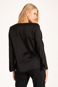 20059 BLUSA SATEN COMBINADA CON PUNTILLA - tienda online