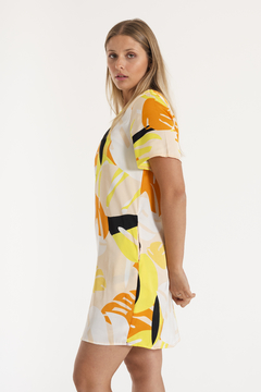 Vestido de satén estampado con detalle en espalda - comprar online