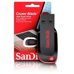 Pen Drive 64GB - SanDisk Cruzer Blade (PERSONALIZADO) Na compra de 20 Filmes ou 20 Desenhos o Pen Drive será Grátis