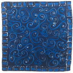 Bracelete Arabesco azul marinho - kit lenço de seda P+ argola luwa - comprar online