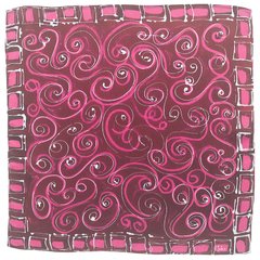 Bracelete Arabescos magenta - kit lenço de seda P + argola luwa - comprar online