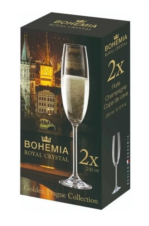 1 Copa de Champagne, Cristaleria Bohemia®, Cada Uno - GRABADA