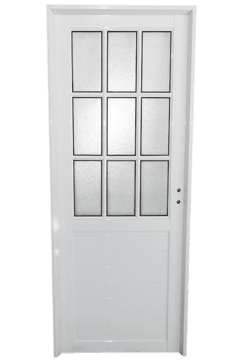 Puerta aluminio 1/2 vidrio 80X2.00