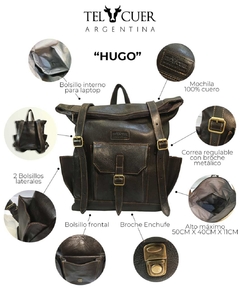 Mochila "Hugo" de cuero legitimo en internet