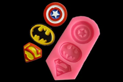 MOLDE SILICONA 3 LOGOS DE SUPER HEROE